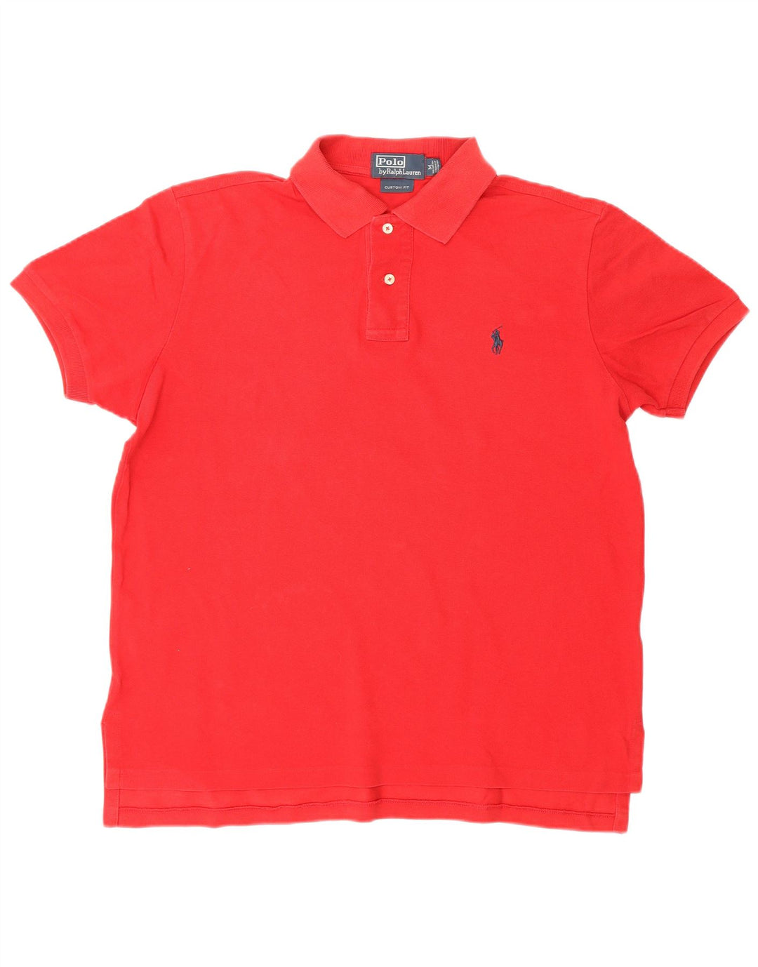 Ralph Lauren Mens Custom Fit Polo Shirt Medium Red Cotton