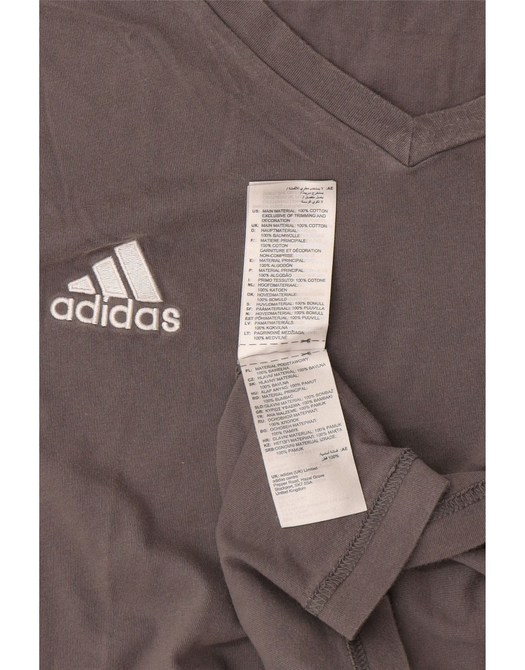 Adidas Mens T-Shirt Top 2XL Grey Cotton
