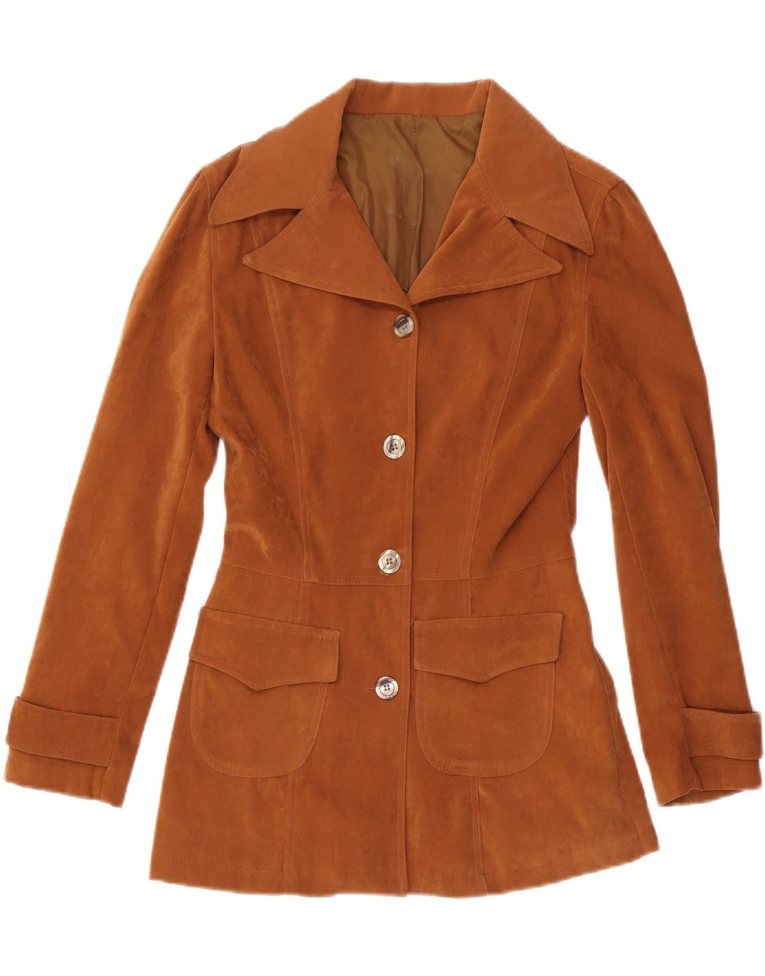 Vintage Womens 4 Button Blazer Jacket UK 10 Small Brown