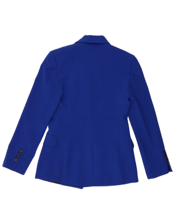 Zara Womens Loose Fit Double Breasted Blazer Jacket UK 6 XS Blue Polyester