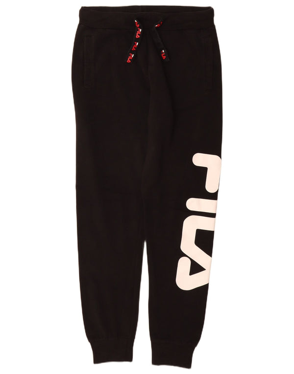Fila Mens Graphic Tracksuit Trousers Joggers Small  Black Cotton