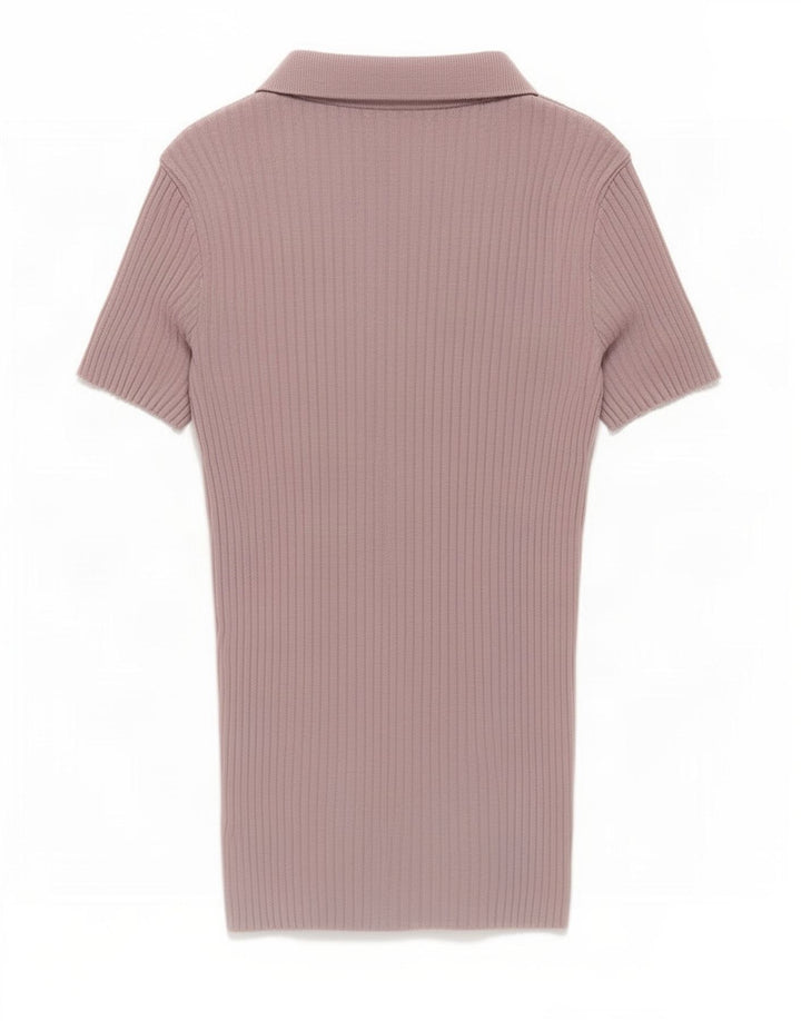 Zara Womens Polo Shirt UK 12 Medium Purple