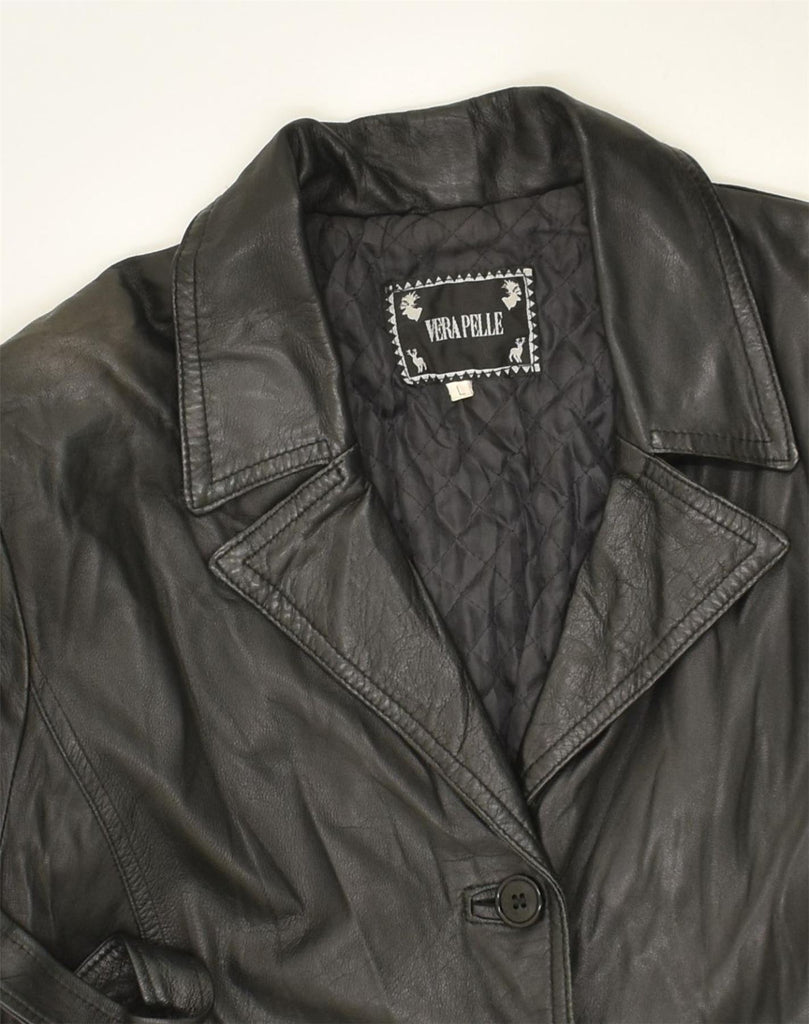 VINTAGE Womens Leather Jacket UK 14 Large Black Leather | Vintage Vintage | Thrift | Second-Hand Vintage | Used Clothing | Messina Hembry 