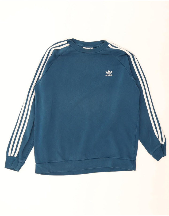Adidas Mens Sweatshirt Jumper Large Blue Cotton