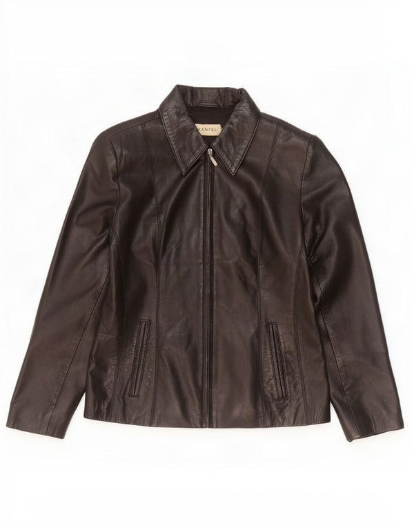 Vintage Womens Leather Jacket UK 12 Medium Black
