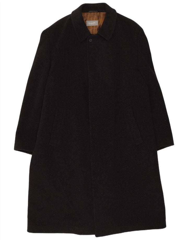Bugatti Mens Overcoat IT 56 3XL Black Virgin Wool