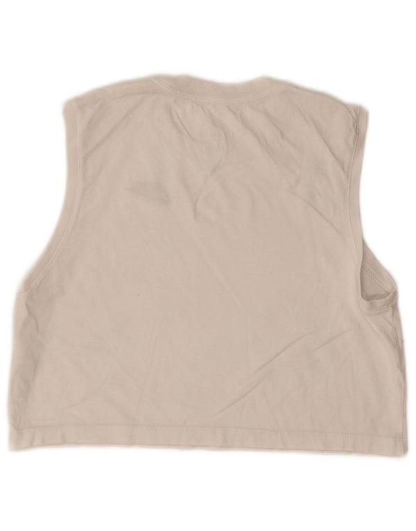 Nike Womens Crop Oversized Vest Top UK 6 XS White Cotton