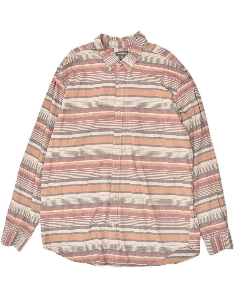 EDDIE BAUER Mens Shirt XL Grey Striped Cotton | Vintage Eddie Bauer | Thrift | Second-Hand Eddie Bauer | Used Clothing | Messina Hembry 