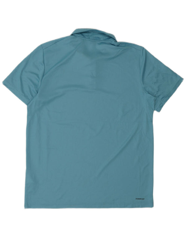 Adidas Mens Aeroready Polo Shirt Medium Blue Polyester