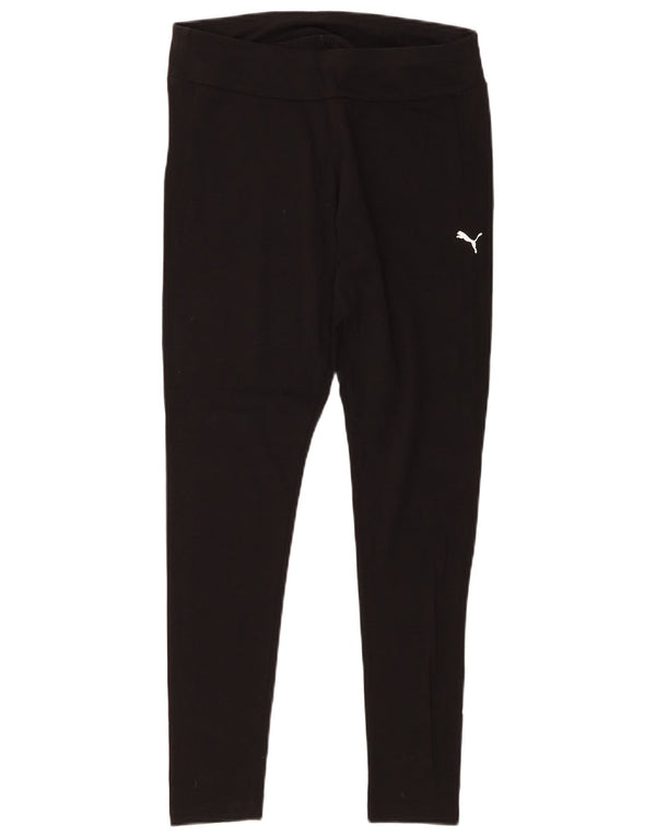 Puma Womens Leggings UK 12 Medium Black Cotton