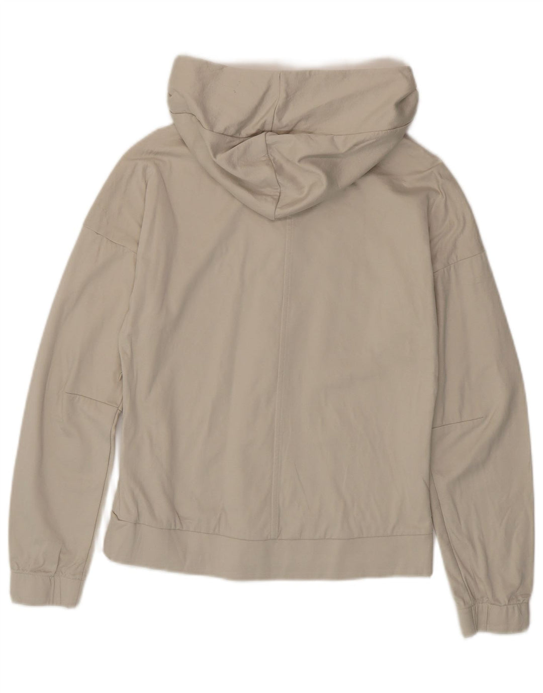 ADIDAS Womens Zip Hoodie Sweater UK 8/10 Small Off White Polyester