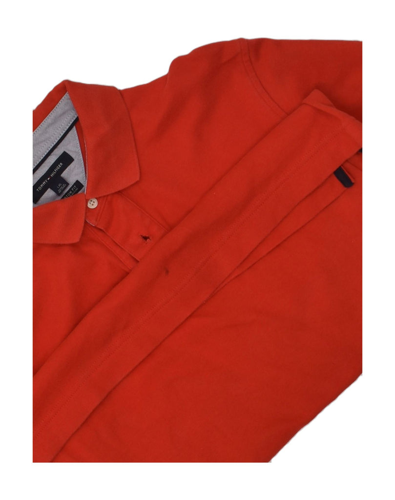 TOMMY HILFIGER Mens Custom Fit Polo Shirt Large Red Cotton | Vintage Tommy Hilfiger | Thrift | Second-Hand Tommy Hilfiger | Used Clothing | Messina Hembry 