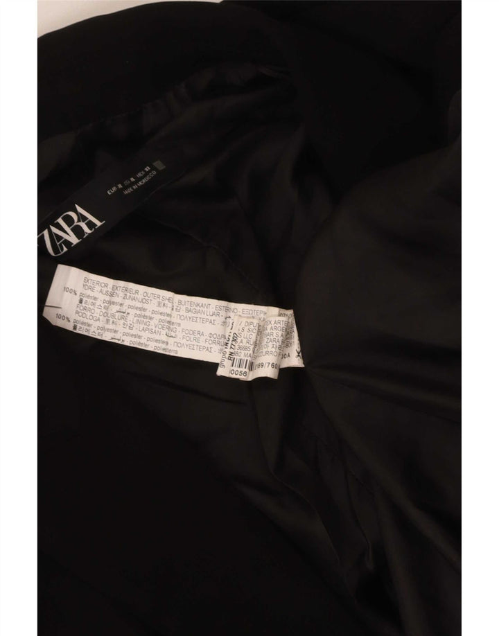 Zara Womens 3/4 Sleeve Open Blazer Jacket UK 18 XL Black Polyester
