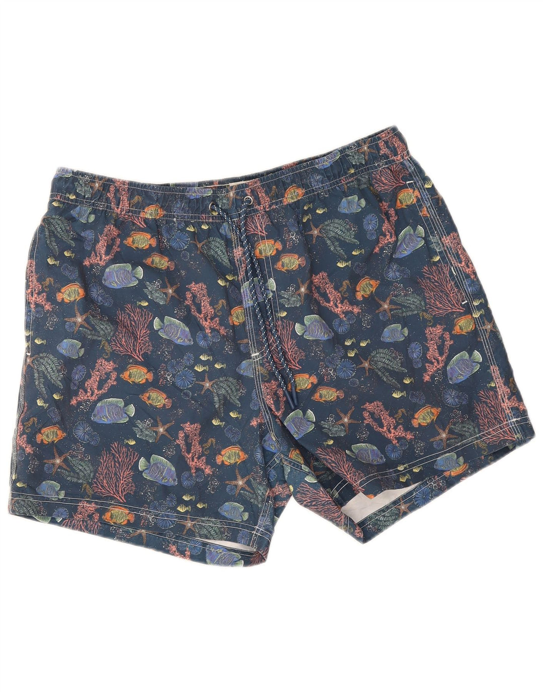 John Lewis Mens Abstract Pattern Swimming Shorts Large Navy Blue Polyester