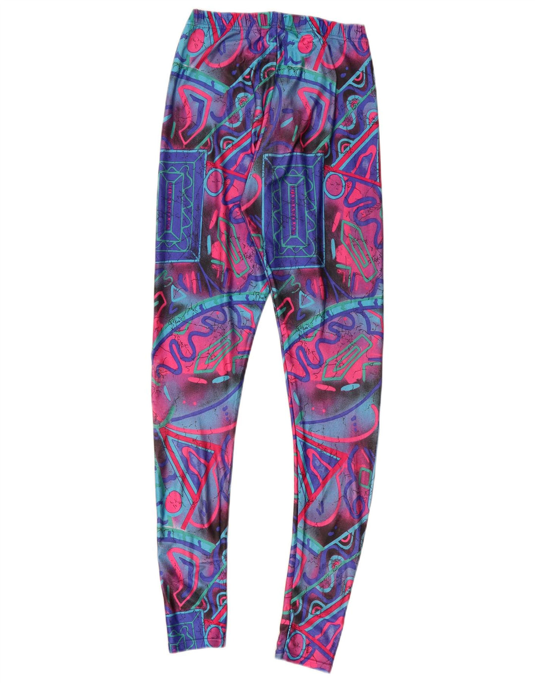 VINTAGE Womens Leggings UK 6 XS Multicoloured Geometric