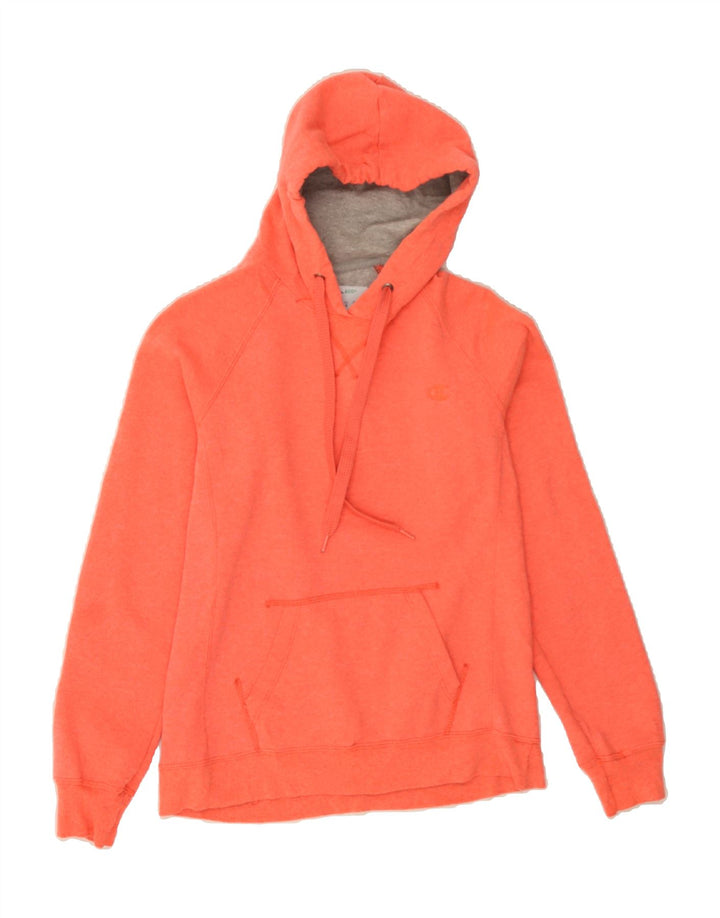 CHAMPION Womens Hoodie Jumper UK 10 Small Orange Cotton Vintage Champion and Second-Hand Champion from Messina Hembry 