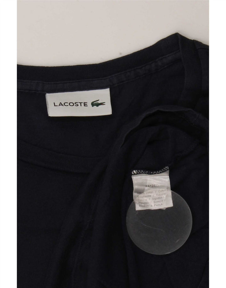 Lacoste Mens T-Shirt Top Medium Navy Blue Cotton