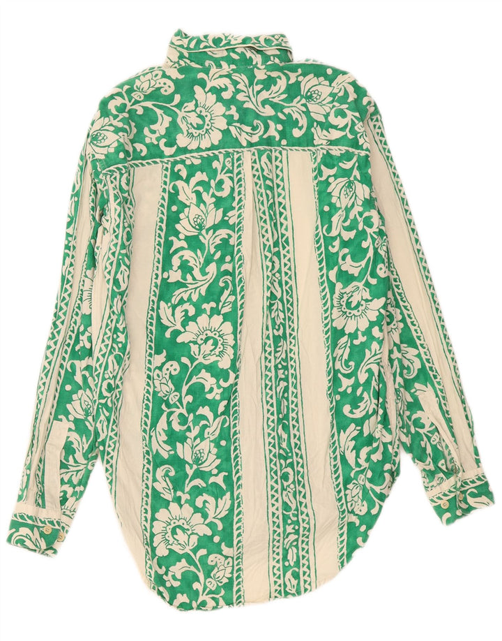 Gas Mens Shirt Small Green Floral Cotton