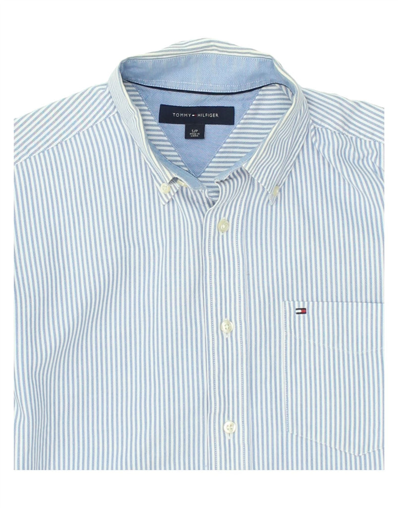 TOMMY HILFIGER Mens Shirt Small Blue Pinstripe Cotton | Vintage Tommy Hilfiger | Thrift | Second-Hand Tommy Hilfiger | Used Clothing | Messina Hembry 