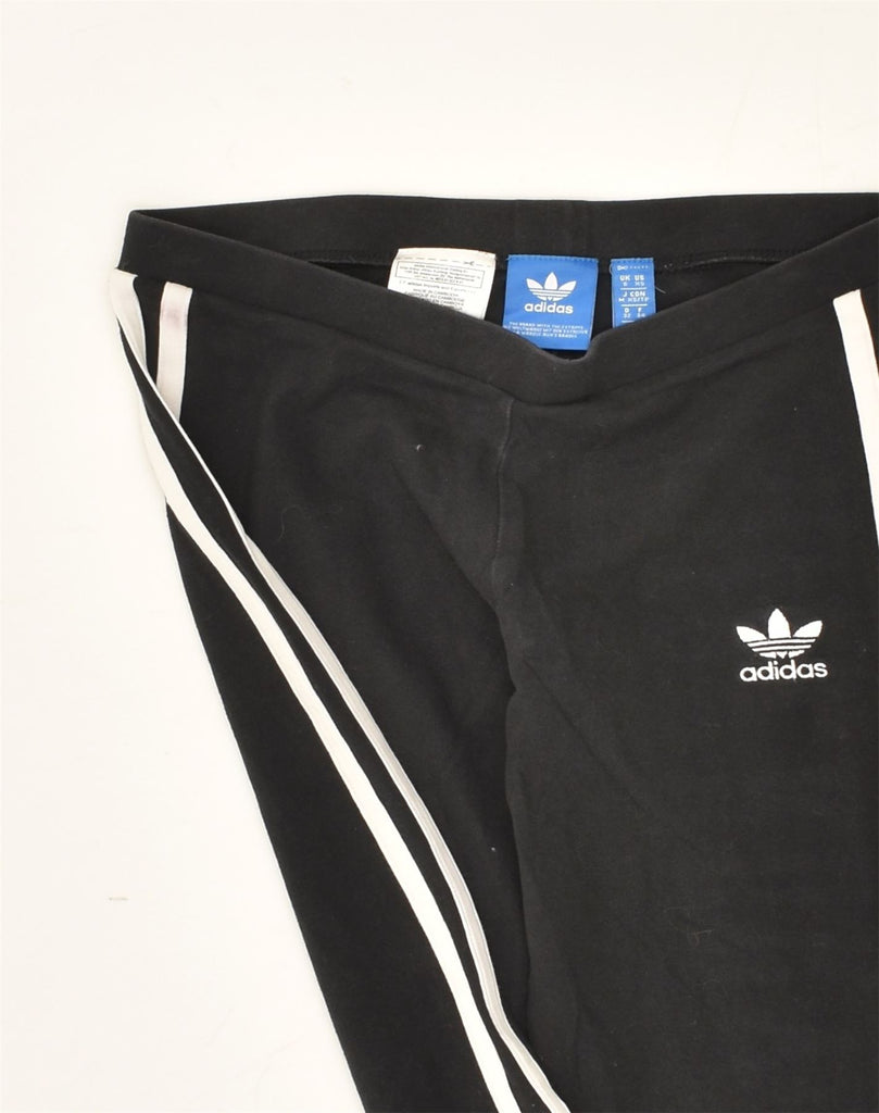 ADIDAS Womens Leggings UK 6 XS  Black Cotton | Vintage Adidas | Thrift | Second-Hand Adidas | Used Clothing | Messina Hembry 