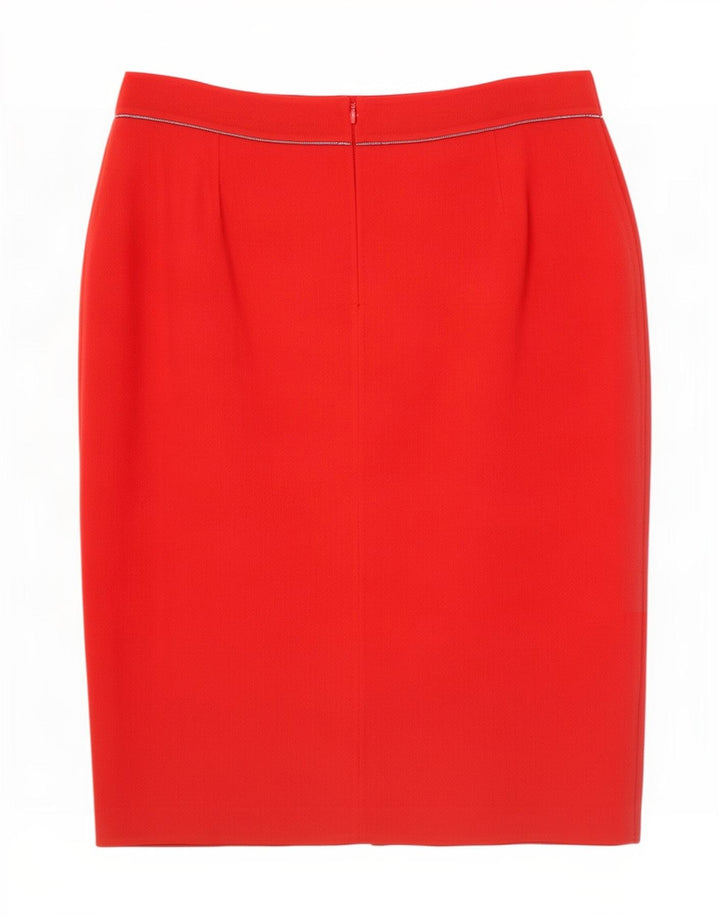 Escada Womens Straight Skirt IT 42 Medium W32 Red Wool