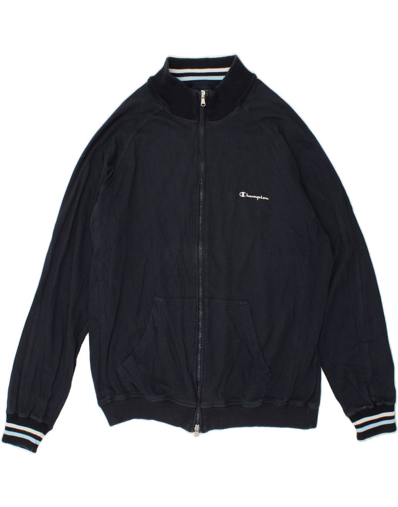 CHAMPION Mens Tracksuit Top Jacket XL Navy Blue Cotton Vintage Champion and Second-Hand Champion from Messina Hembry 