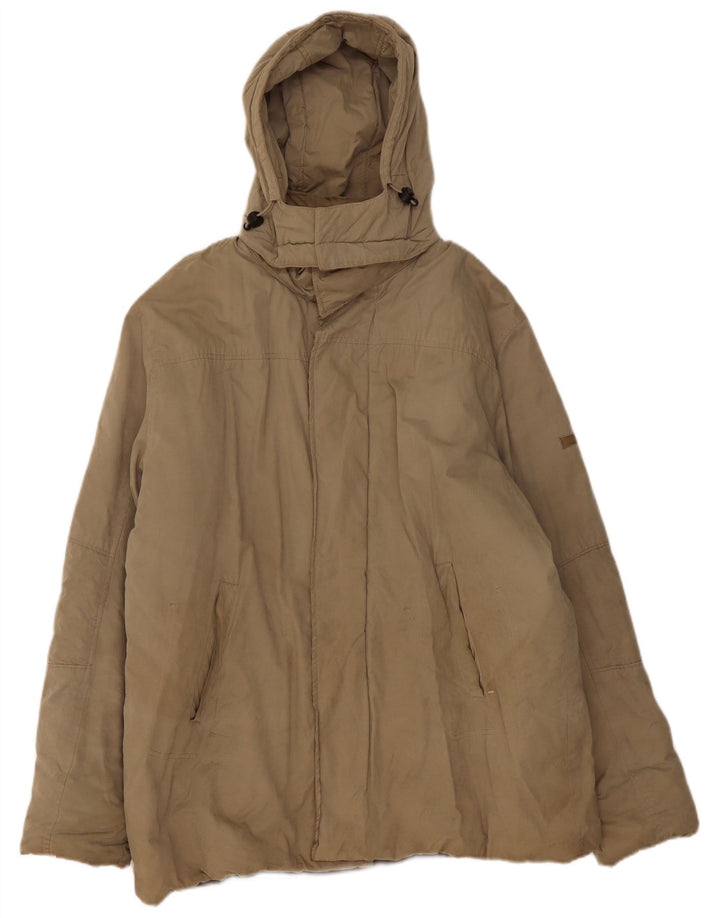 Champion Mens Hooded Padded Jacket UK 42 XL Beige