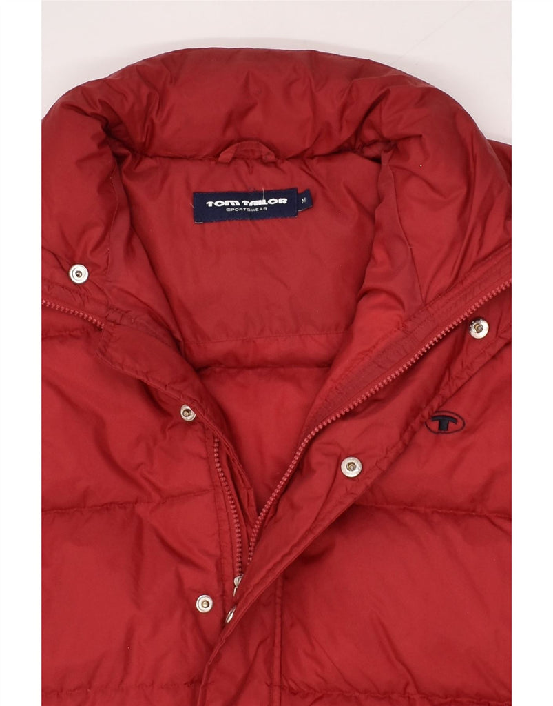 TOM TAILOR Mens Hooded Padded Jacket UK 38 Medium Red Polyamide | Vintage Tom Tailor | Thrift | Second-Hand Tom Tailor | Used Clothing | Messina Hembry 