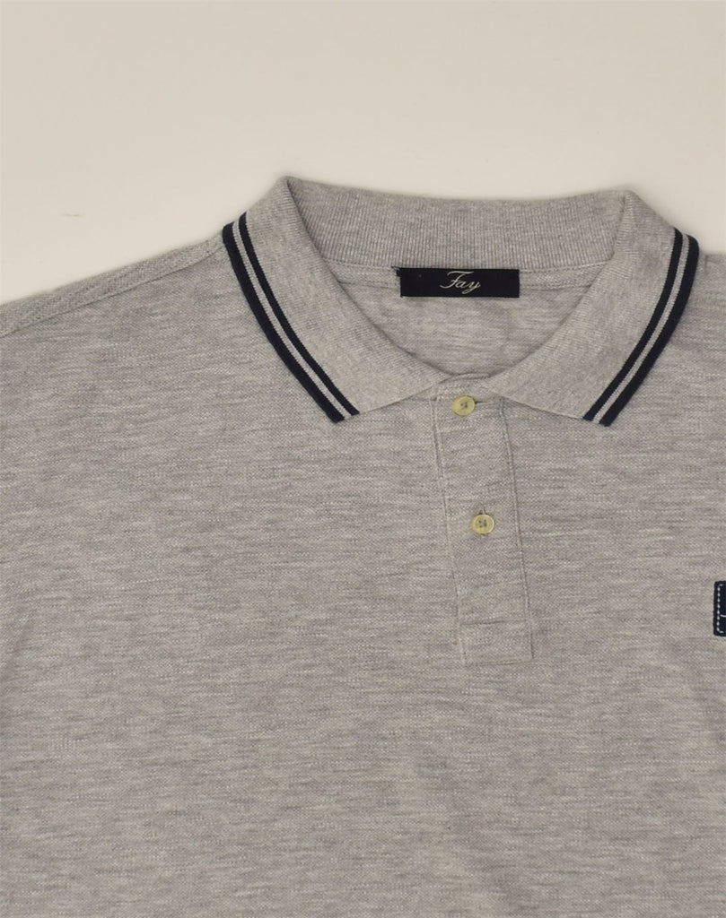 FAY Mens Polo Shirt Medium Grey Cotton | Vintage Fay | Thrift | Second-Hand Fay | Used Clothing | Messina Hembry 