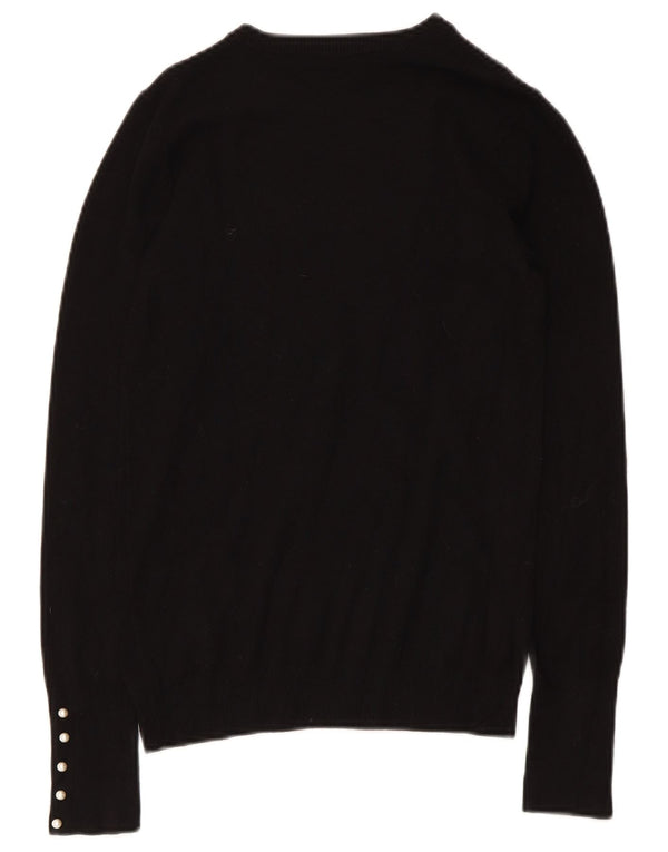 Zara Womens Boat Neck Jumper Sweater UK 8 Small Black