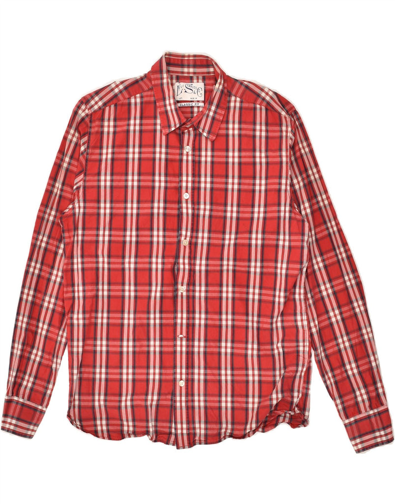 LEVI'S Mens Classic Fit Shirt Medium Red Check Cotton | Vintage Levi's | Thrift | Second-Hand Levi's | Used Clothing | Messina Hembry 