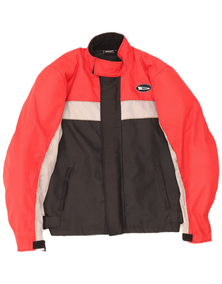 Vintage Mens Racer Jacket UK 36 Small Red Colourblock