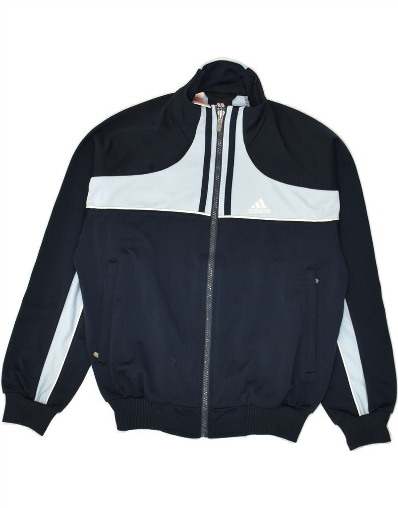 ADIDAS Boys Graphic Tracksuit Top Jacket 9-10 Years Medium Navy Blue | Vintage Adidas | Thrift | Second-Hand Adidas | Used Clothing | Messina Hembry 