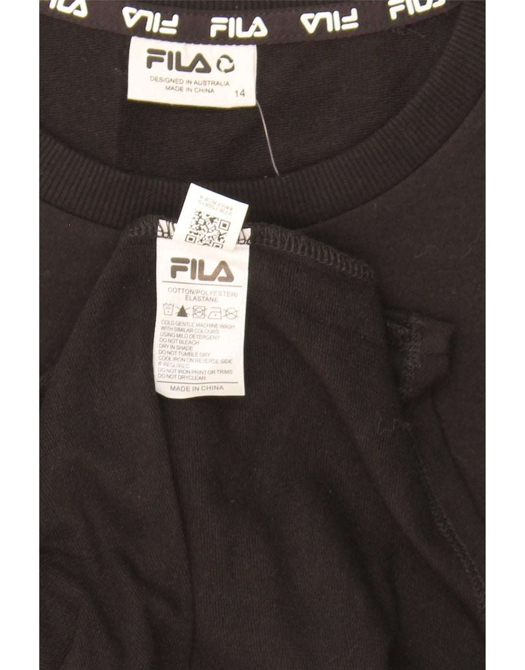 Fila Womens Graphic Basic Dress UK 14 Medium Black Cotton