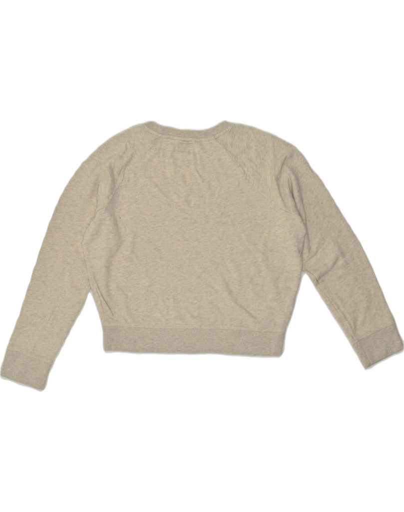 J. CREW Womens Oversized Crop Sweatshirt Jumper UK 14 Medium Grey Cotton | Vintage J. Crew | Thrift | Second-Hand J. Crew | Used Clothing | Messina Hembry 