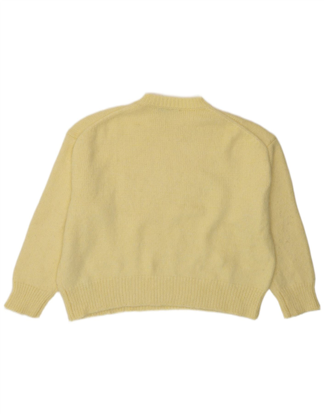Zara Womens Crop Oversized Crew Neck Jumper Sweater UK 14 Medium Yellow