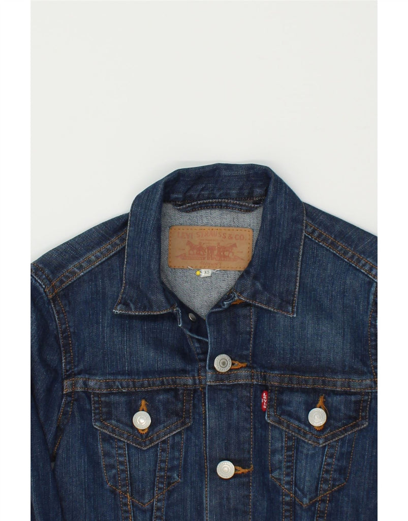 LEVI STRAUSS & CO Womens Denim Jacket UK 4 XS Blue Cotton | Vintage Levi Strauss & Co | Thrift | Second-Hand Levi Strauss & Co | Used Clothing | Messina Hembry 