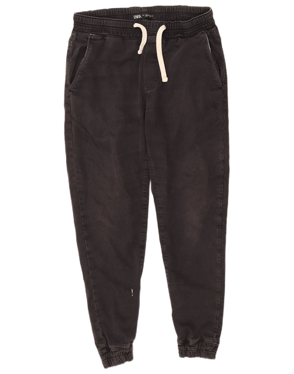 Zara Mens Joggers Chino Trousers Large W32 L27 Black Cotton
