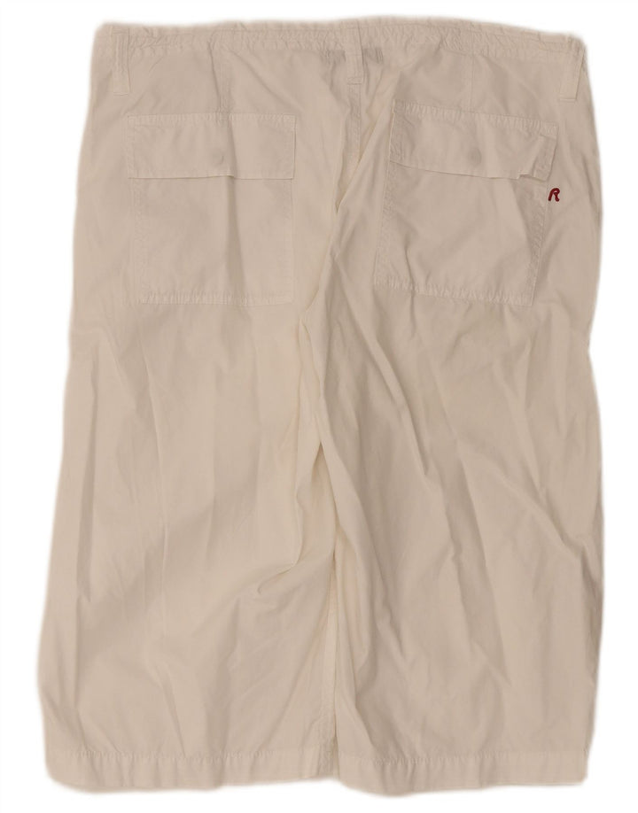 Replay Mens Bermuda Shorts W31 Medium White Cotton
