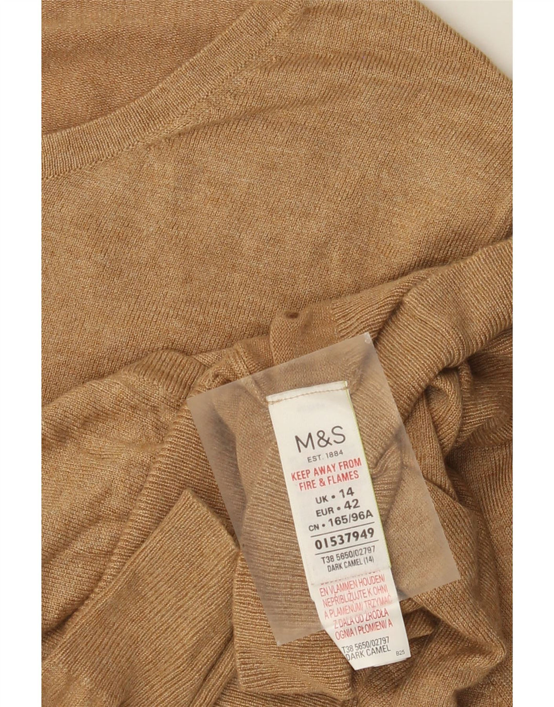 Marks & Spencer Womens Cardigan Sweater UK 14 Large  Beige Viscose