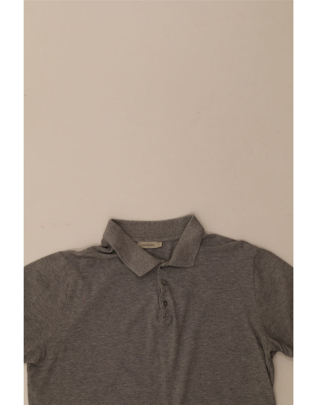 CALVIN KLEIN JEANS Mens Polo Shirt Large Grey Cotton Vintage Calvin Klein Jeans and Second-Hand Calvin Klein Jeans from Messina Hembry 
