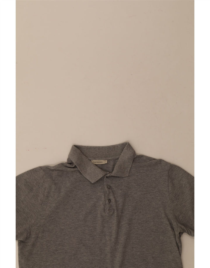 CALVIN KLEIN JEANS Mens Polo Shirt Large Grey Cotton Vintage Calvin Klein Jeans and Second-Hand Calvin Klein Jeans from Messina Hembry 