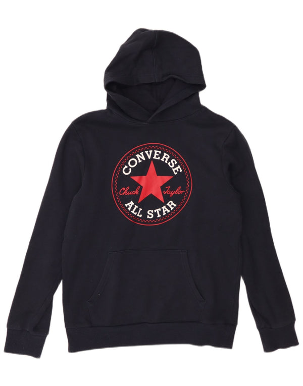 Converse Girls Graphic Hoodie Jumper 13-14 Years XL Navy Blue Cotton