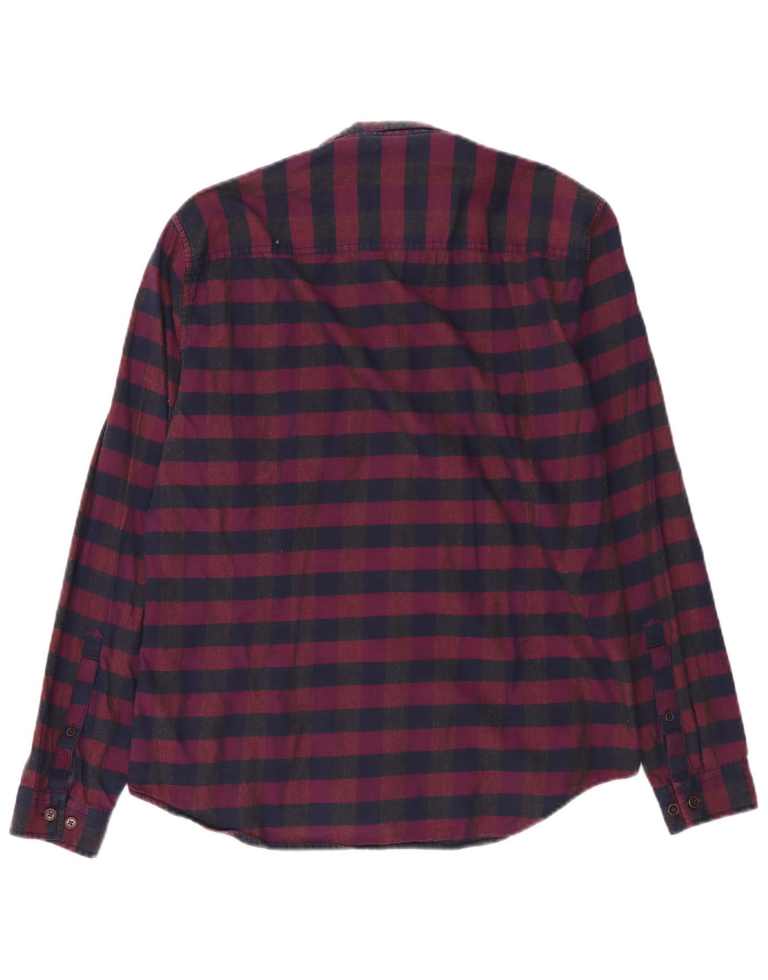 Joules Mens Slim Fit Flannel Shirt Medium Burgundy Gingham Cotton
