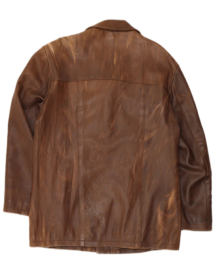 Vintage Mens Leather Jacket UK 38 Medium Brown