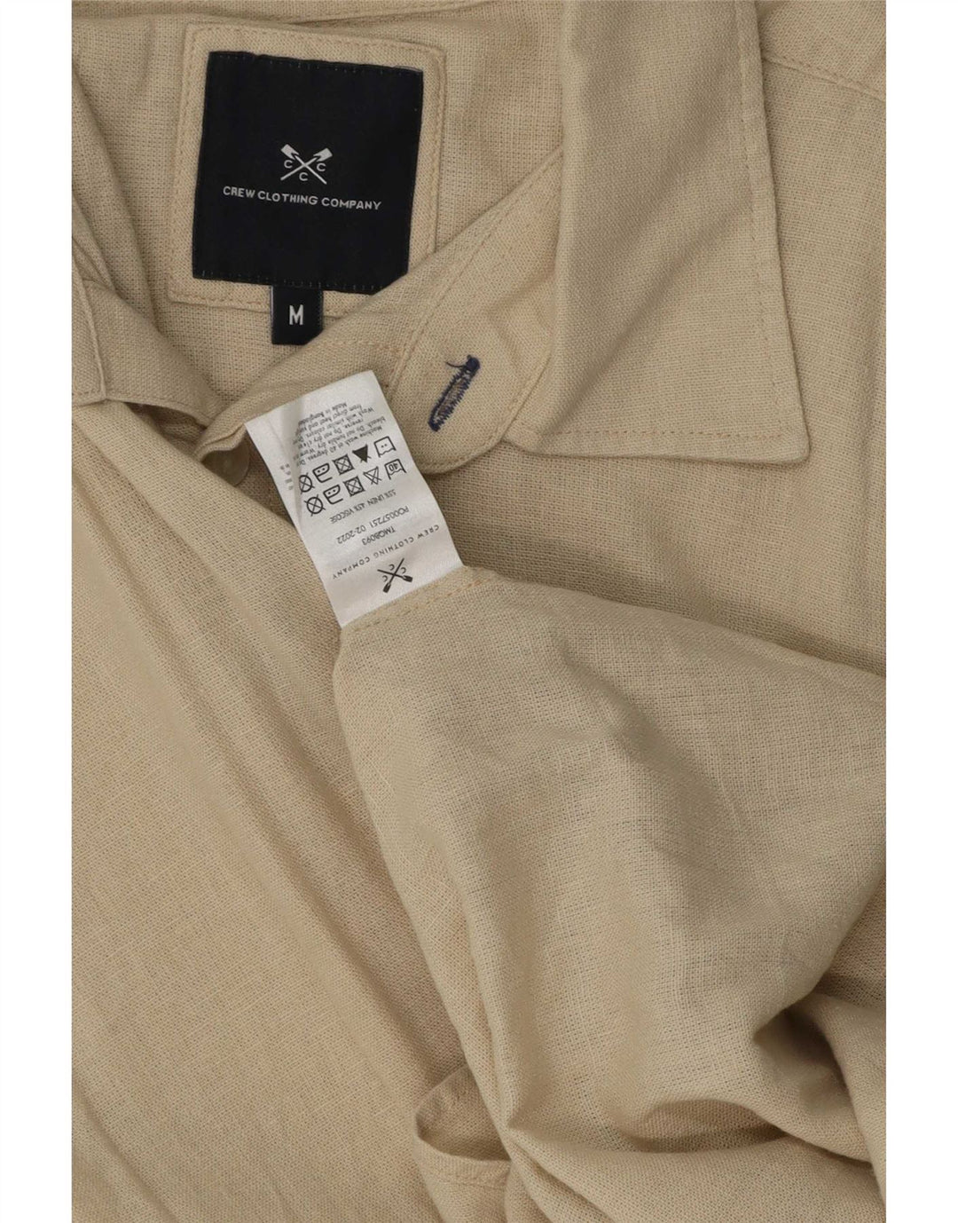 Crew Clothing Mens Shirt Medium Beige Linen