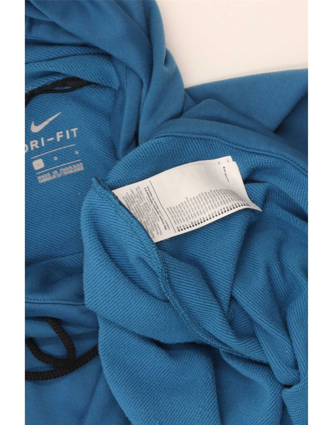 Nike Mens Dri Fit Short Sleeve Hoodie Jumper Large Blue Polyester
