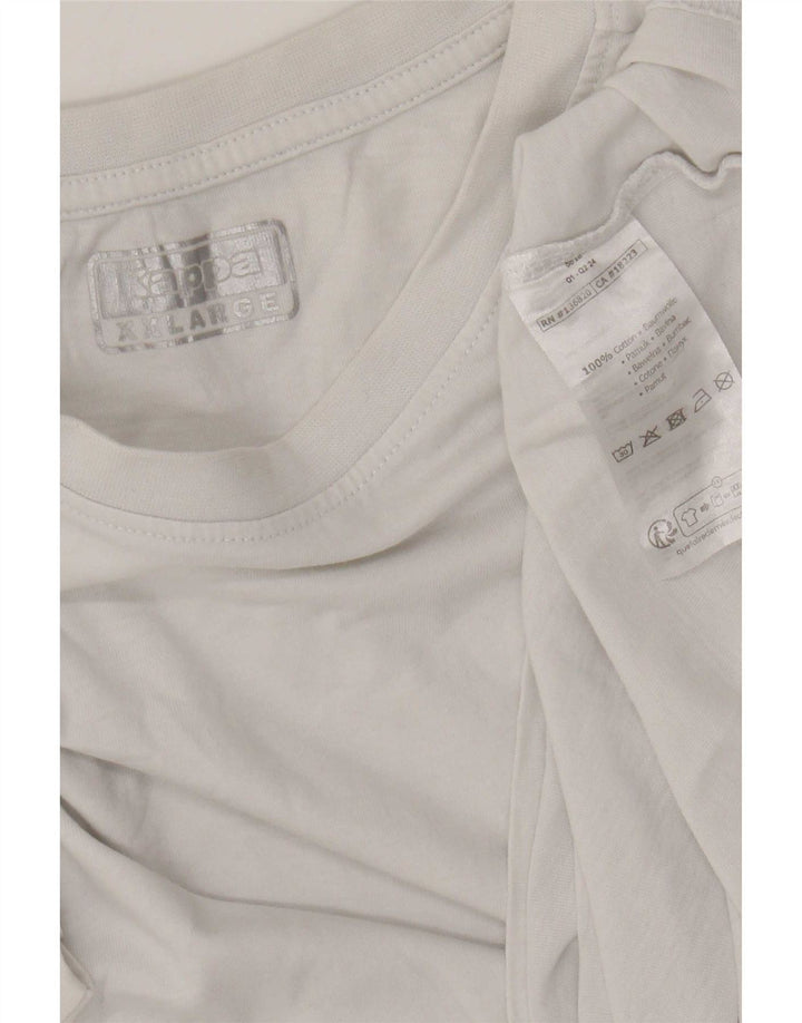 Kappa Mens T-Shirt Top 2XL White Cotton