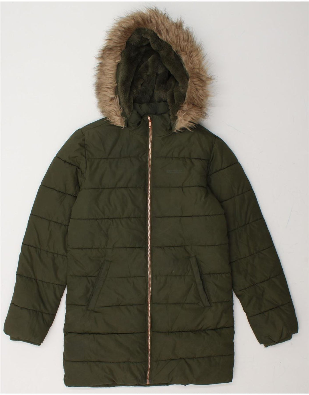 MOUNTAIN WAREHOUSE Girls Hooded Padded Coat 11-12 Years Green Polyester Vintage Mountain Warehouse and Second-Hand Mountain Warehouse from Messina Hembry 