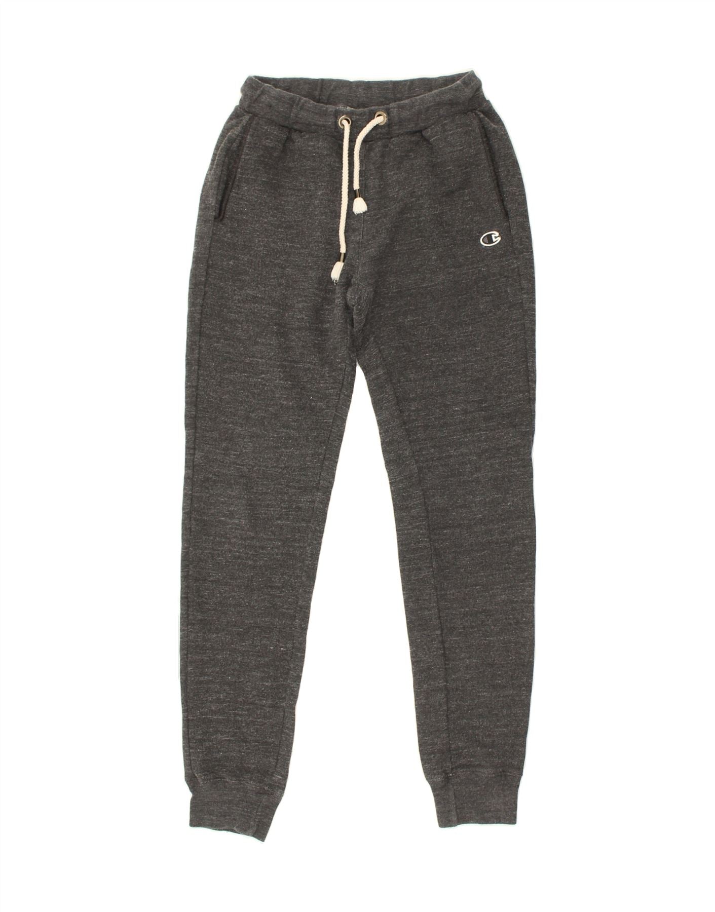 CHAMPION Womens Tracksuit Trousers Joggers UK 10 Small Grey Cotton, Vintage & Second-Hand Clothing Online